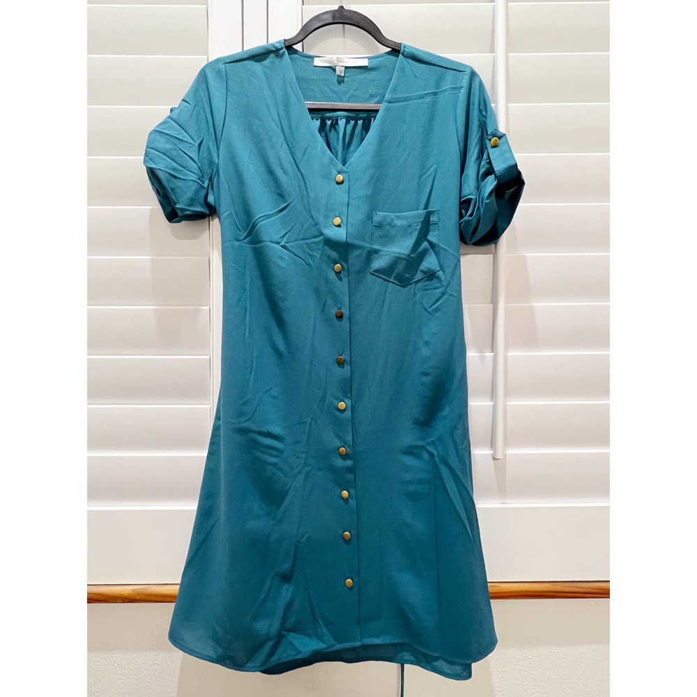 NWOT fun 2 fun Teal Dress M (865)